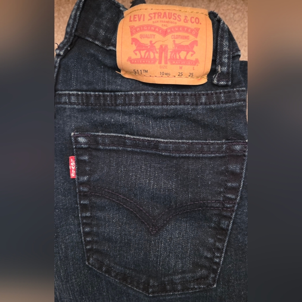 Levis 511 Slim Boys Blue Jeans Size 10 reg Adjustable Waist 25 Length 25